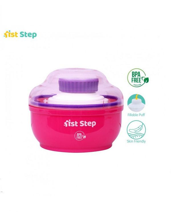 1st Step Powder Box With Refillable Powder Puff - Pink