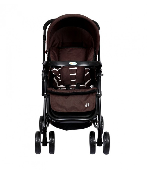 1st Step 2 In 1 Pram Cum Rocker With Reversible Handlebar-Brown