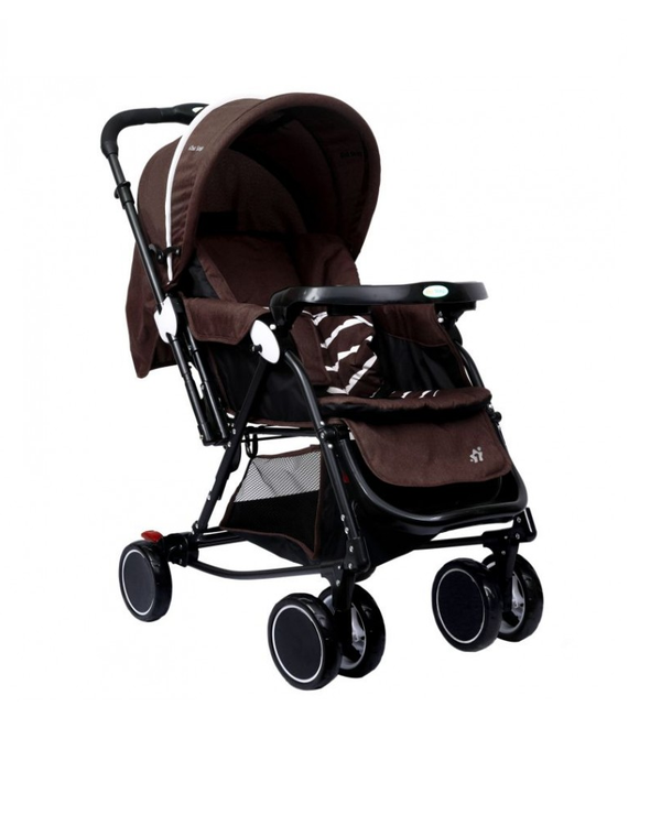 1st Step 2 In 1 Pram Cum Rocker With Reversible Handlebar-Brown