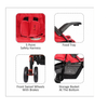 1st Step Red Color Travel System With 5 Point Safety Harness And Link Break-Red