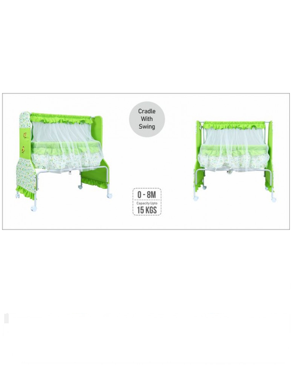 1st Step Cradle With Swing And Mosquito Net - Green