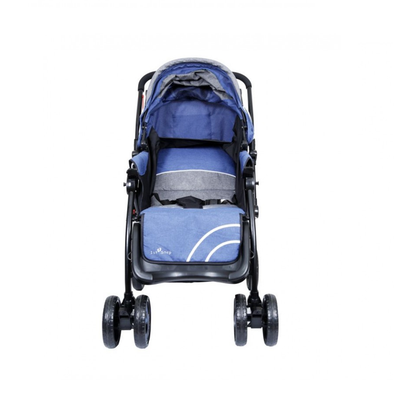 1st Step Pram With Reversible Handlebar And Reclining Seat-Blue